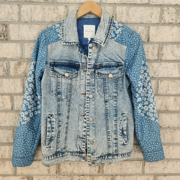 Anthropologie Avec Les Filles Patchwork Denim Jacket - Picture 2 of 6
